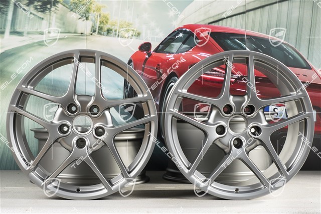 19-inch Carrera S II (Facelift) wheel set, 8J x 19 ET57 + 11J x 19 ET51, Platinum