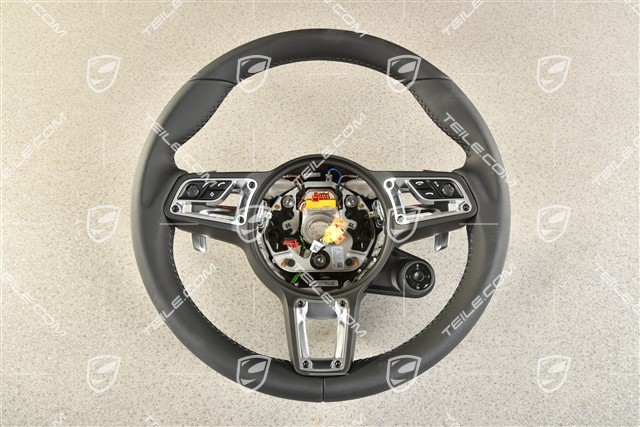 Sports Steering wheel GT leather, multifunction, heated, black leather, Sport Chrono Plus