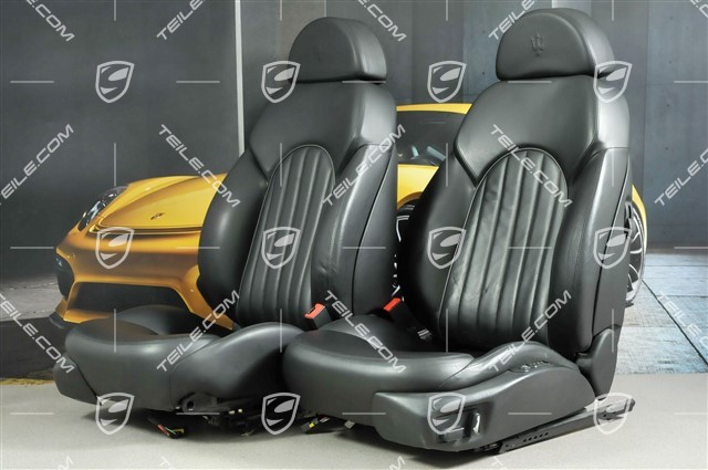 3200GT Seats, el adjustable, heating, leather, memory, Black, set (L+R)
