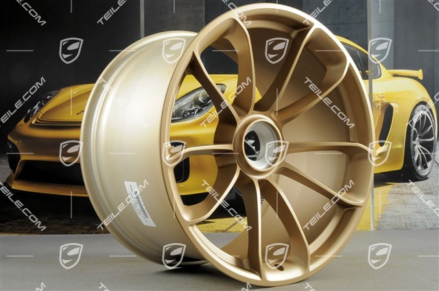 20"+ 21" GT3RS Felgensatz, mit GT3RS Schriftzug, 9,5J x 20 ET50 + 12,5J x 21 ET48, aurum metallic