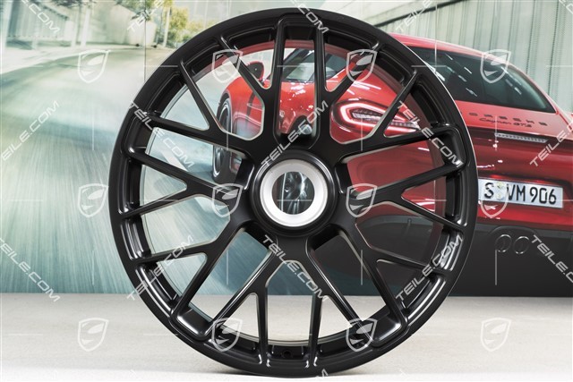 20" Felgensatz Turbo S, Zentralverschluss, 8,5J x 20 ET51 + 11J x 20 ET59, Schwarz Seidenmatt