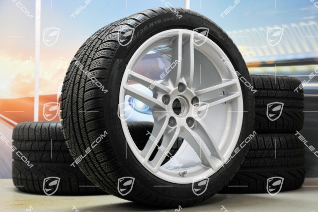 19" Komplet kół zimowych Carrera, 8,5J x 19 ET54 + 11J x 19 ET69 + NOWE opony zimowe Pirelli 235/40 R19 + 285/35 R19, z czujnikami ciśnienia RDK