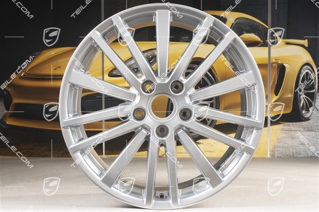 20" Komplet felg Panamera Design, 9,5J x 20 ET71 + 11,5J x 20 ET68, srebrny Brilliant chrome