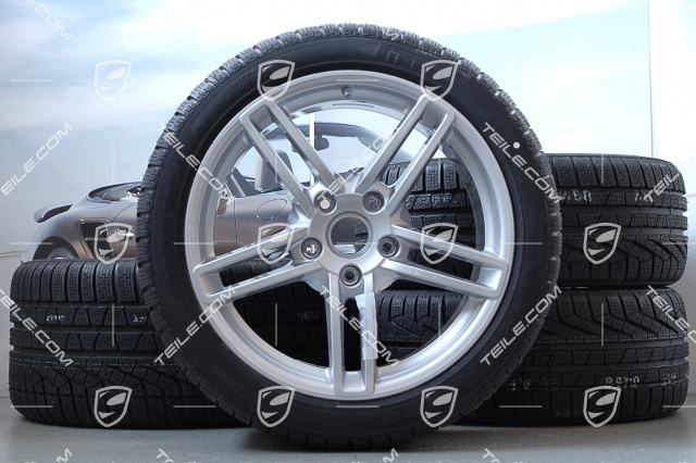 19" Komplet kół zimowych Carrera, 8,5J x 19 ET54 + 11J x 19 ET69, opony zimowe Pirelli 235/40 R19 + 285/35 R19, z czujnikami ciśnienia RDK