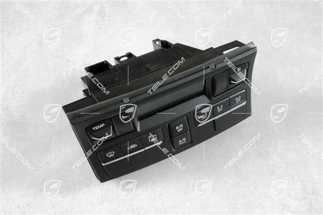 Control part/panel, manual air-conditioning system, matt black/hi-gloss chrome