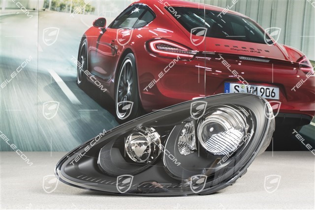 Xenon headlight set, without control unit and D1S xenon bulb, with curve light, ECE, daytime running light, black, L