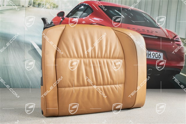 Back seat backrest, Draped leather, Brown/Natural, Coupe, R