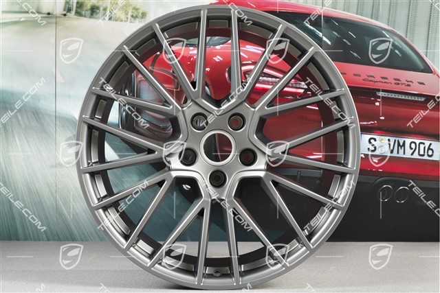 21-inch wheel rim, Cayenne RS Spyder, 11J x 21 ET49, Platinum satin mat