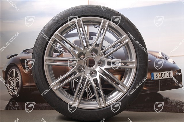 21-inch SportEdition summer wheel set, GT-silver metallic, 4 wheels 10J x 21 ET 50+4 tyres 295/35 R 21 107Y XL,with TPMS