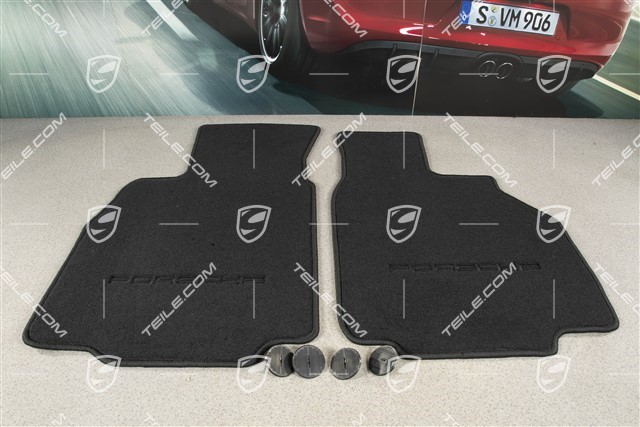 Set of floor mats, 2-piece (996 and 986), black, RHD