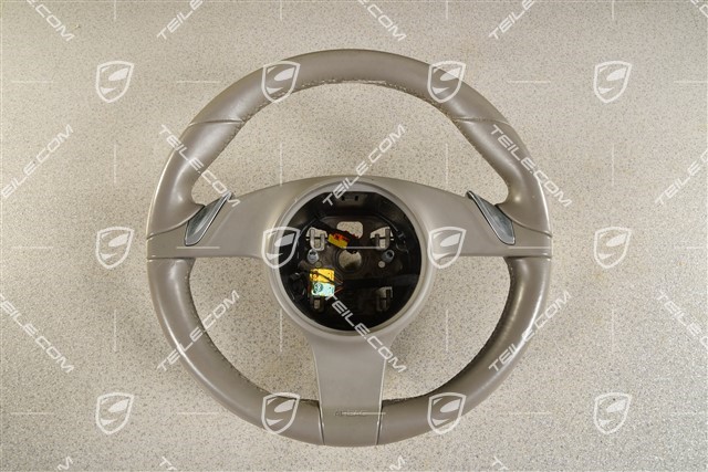 Steering wheel, Basic, Smooth Leather, Platinium Grey, PDK transmission
