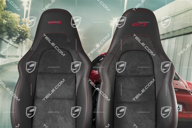 Sport Seats, manual adjustable, heating, leather/Alcantara, logo GTS, black/carmine red, L+R