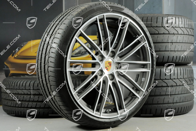 20" summer wheels set 911 Turbo IV, rims 11,5J x 20 ET56 + 9J x 20 ET51 + Pirelli P Zero summer tyres 305/30 ZR20 + 245/35 ZR20, with TPMS