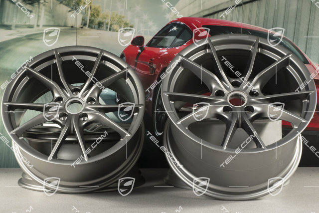 20" Felgensatz Carrera S IV, Felgen 8,5 J x 20 ET49 + 11,5 J x 20 ET56, Platinum Seidenmatt