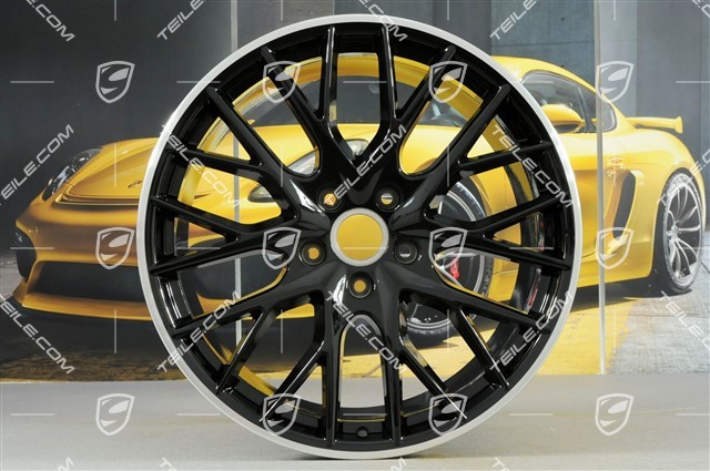 21-inch Panamera Sport Design, wheel rim set, 9,5J x 21 ET71 + 11,5J x 21 ET69, black high gloss