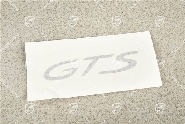 GTS Schriftzug / Abzeichen / Emblem Aufkleber, Glanzschwarz /  Neu / Macan / 810-00 Schriftzüge, Zierbeschläge, Steinschlagschutz /  95B800951