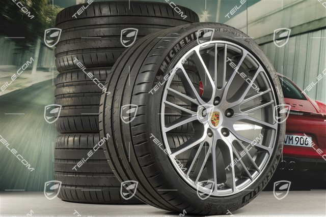 21" koła letnie Panamera Exclusive Design Sport, komplet, felgi 9,5J x 21 ET71 + 11,5J x 21 ET69 + opony letnie Michelin 275/35 R21 + 315/30 R21, mit RDK-Sensoren