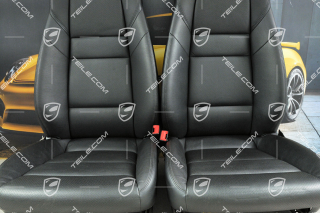 Seats, el. adjustment, leatherette, black, set (L+R)