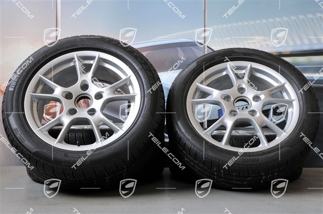 17" Boxster II winter wheels set, rims 6,5J x 17 ET55 + 8J x 17 ET40 + NEW winter tyres 205/55 R17 + 235/50 R17
