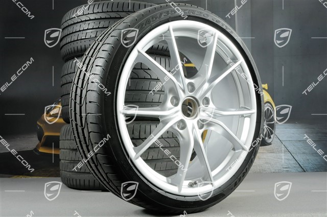 20-inch Carrera S (IV) summer wheels set, rims 8,5 J x 20 ET49 + 11,5 J x 20 ET76 + NEW summer tires 245/35 R20 + 305/30 R20, with TPM