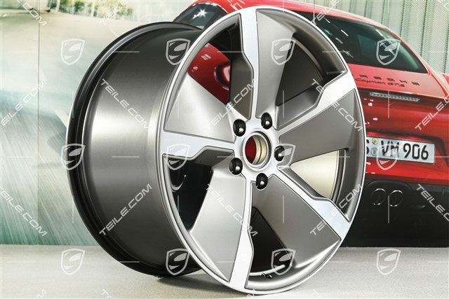 21-inch wheel rim Taycan Exclusive Design, 11,5J x 21 ET66, Platinum satin-matt, rear, R