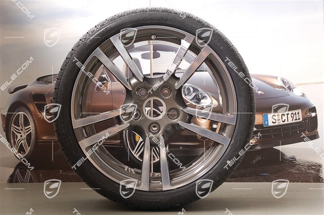 19-inch winter wheel set, 911 Turbo II, wheels 8J x 19 ET57 + 11J x 19 ET51, tyres 235/35 R19 + 295/30 R19, with TPMS