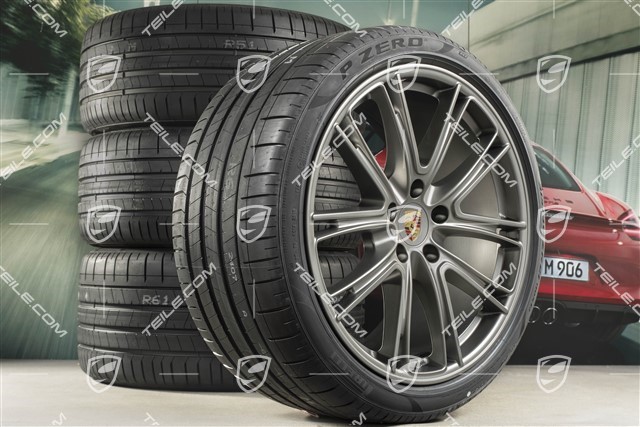 21" Koła letnie Exclusive Design, felgi 9,5J x 21 ET71 + 11,5J x 21 ET69 + NOWE opony letnie Pirelli 275/35 ZR21 + 315/30 ZR21, Platinum, z czujnikami ciśnienia