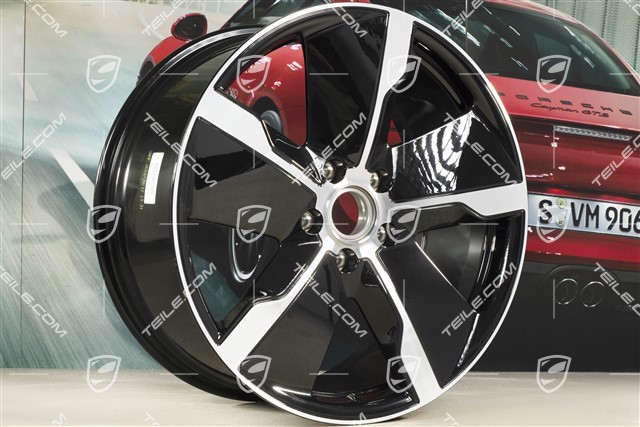21-inch wheel rim Taycan Exclusive Design, 9,5J x 21 ET60,  front, black high gloss, L