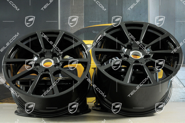 20-inch Carrera Classic (II) wheel rim set, 8,5 J x 20 ET49 + 11,5 J x 20 ET76, in black high gloss