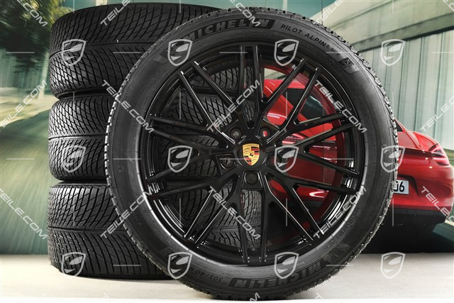 21-inch RS Spyder Design winter wheel set, rims 9,5J x 21 ET46 + 11,0J x 21 ET58 + Michelin winter tyres 285/45 R21 + 305/40 R21, with TPMS, black high gloss