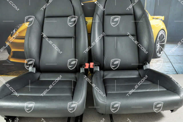 Seats, manual adjustment, leatherette, black, set (L+R)