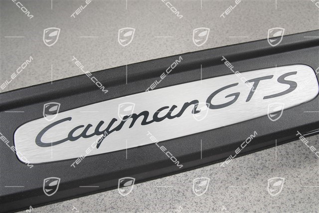 Einstiegleiste, Edelstahl, mit Schriftzug "Cayman GTS", L