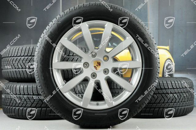 19-inch Cayenne S winter wheel set, rims 8,5J x 19 ET47 + 9,5J x 19 ET54 + Pirelli winter tyres 255/55 R19 + 275/50 R19, with TPMS