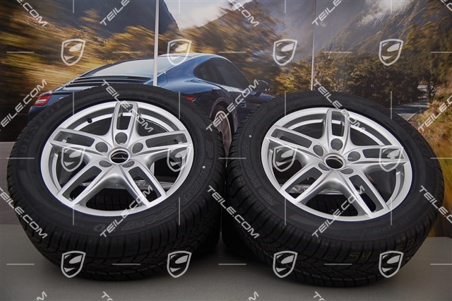 19-inch Cayenne Turbo winter wheel set, 4 wheels 8,5 J x 19 ET 59 + 4 Dunlop winter tyres 265/50 R 19 110V XL M+S, with TPMS sensors