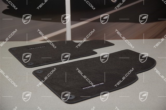 Komplet dywaników podłogowych, przód, (L+R), czarne
