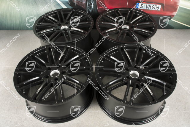 21" Felgensatz Turbo III, Facelift, 10J x 21 ET50, in schwarz Seidenmatt