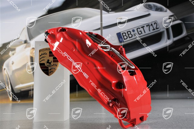 Fixed calliper without pads, red, Turbo / 4S / S2 / RS, R