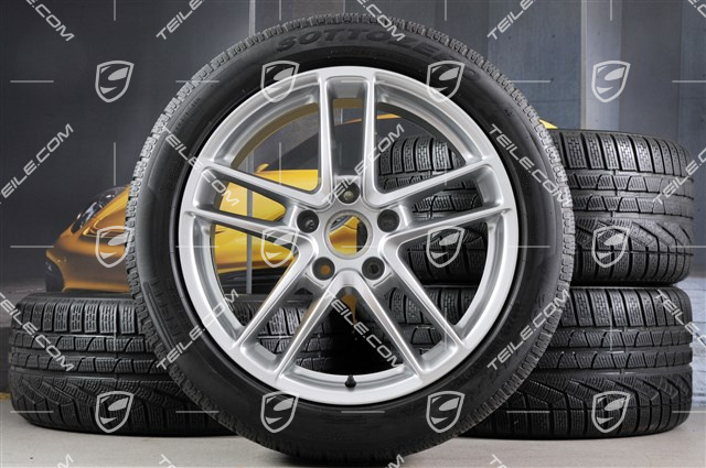 19" komplet kół zimowych Turbo II, felgi 9J x 19 ET60 + 10J x 19 ET61 + NOWE opony zimowe Pirelli Sottozero 255/45 R19 + 285/40 R19, z czujnikami ciśnienia