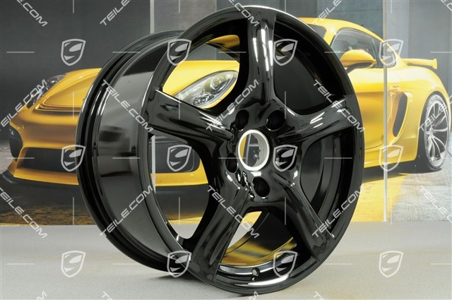 18-inch Panamera wheel set, 8J x 18 ET59 + 9J x 18 ET53, black high gloss