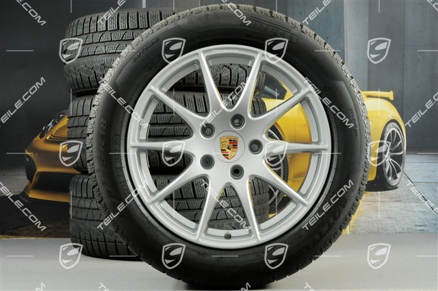 18-inch Panamera S winter wheel set, 8J x 18 ET 59 + 9J x 18 ET 53 + tyres 245/50 R18 + 275/45 R18, with TPM