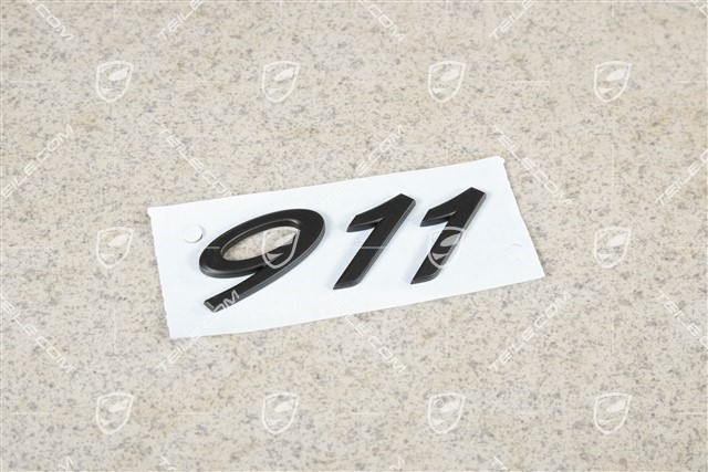 Schriftzug / Abzeichen / Emblem Aufkleber 911, Schwarz