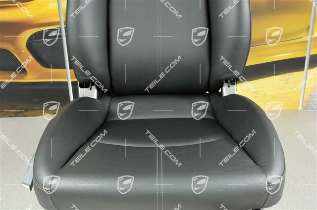 Seat, manual adjustable, leather, black, R