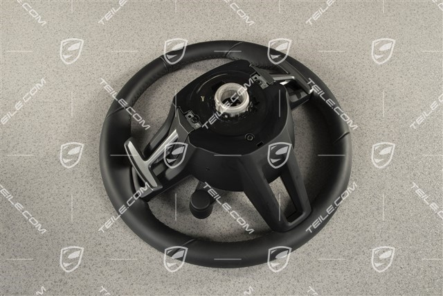 PDK, Multifunction steering wheel, Leather, Black / Sport Chrono Package Plus