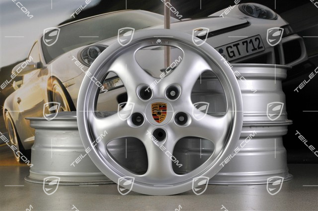 17-inch CUP II wheel set, 7J x 17 ET55 + 8J x 17 ET70, for winter use (C2/C4/Targa)