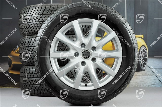 18-inch Cayenne winter wheel set, wheels 8J x 18 ET53 + tyres Michelin 255/55 R18 109V XL M+S, DOT/year 2013, without TPMS