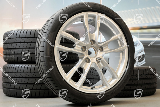 19-inch Boxster S summer wheel set, 8J x 19 ET57 + 9,5J x 19 ET45, tyres 235/40 ZR19 + 265/40 ZR19, with TPM