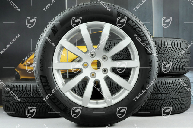 19-inch Cayenne S winter wheel set, rims 8,5J x 19 ET47 + 9,5J x 19 ET54 + Michelin winter tyres 255/55 R19 + 275/50 R19, with TPMS