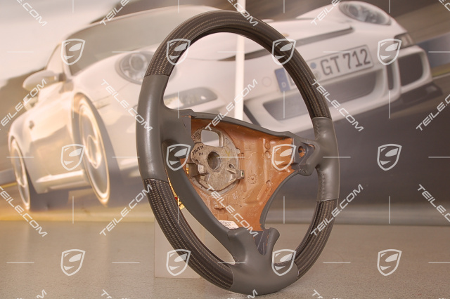 CARBON steering wheel, for vehicles with multifunction, stone grey