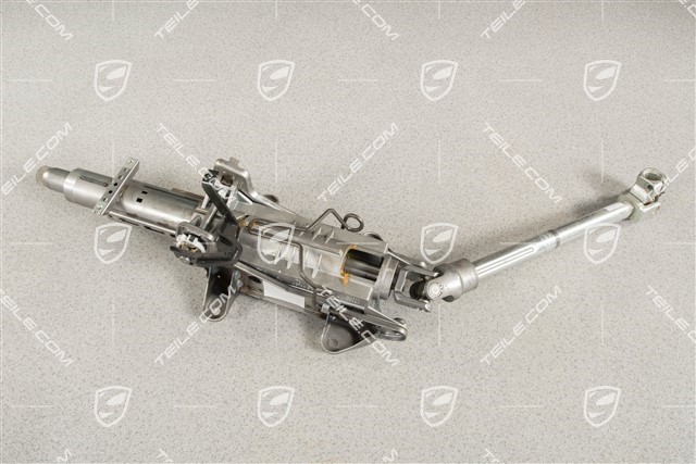 Steering column, complete with steering shaft, manual adjustable