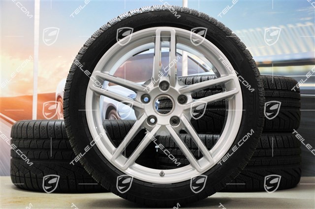 19" Komplet kół zimowych Carrera, 8,5J x 19 ET54 + 11J x 19 ET69 + NOWE opony zimowe Pirelli 235/40 R19 + 285/35 R19, z czujnikami ciśnienia RDK